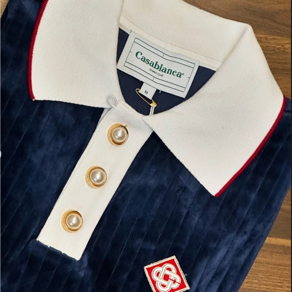 Casablanca Navy Blue Polo Shirt - Picture 6 of 6
